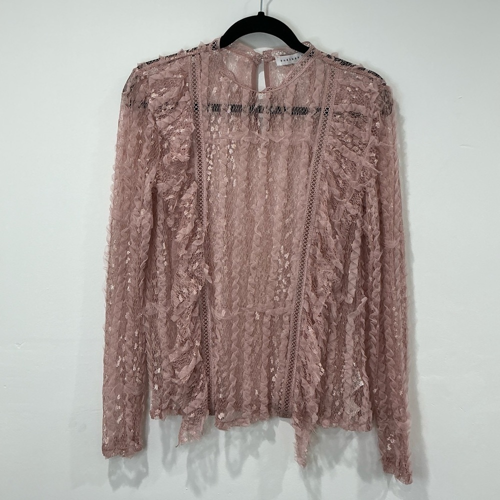 NWOT Endless Rose Pink Lace Long Sleeve Top - Picture 2 of 8